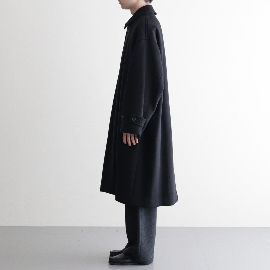Light Melton Oversized Coat #BLACK [GU253-10270B]
