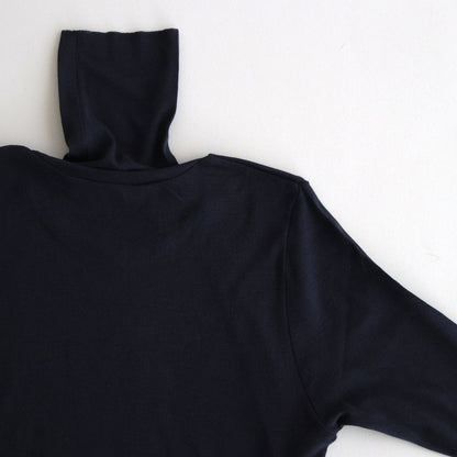 HIGH GAUGE SHEER RIB TURTLE NECK L/S TEE #NAVY [A00T02HF]