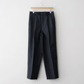 BLUEFACED WOOL TWO-TUCK SLACKS #CHARCOAL NAVY STRIPE [A26SP04BA]