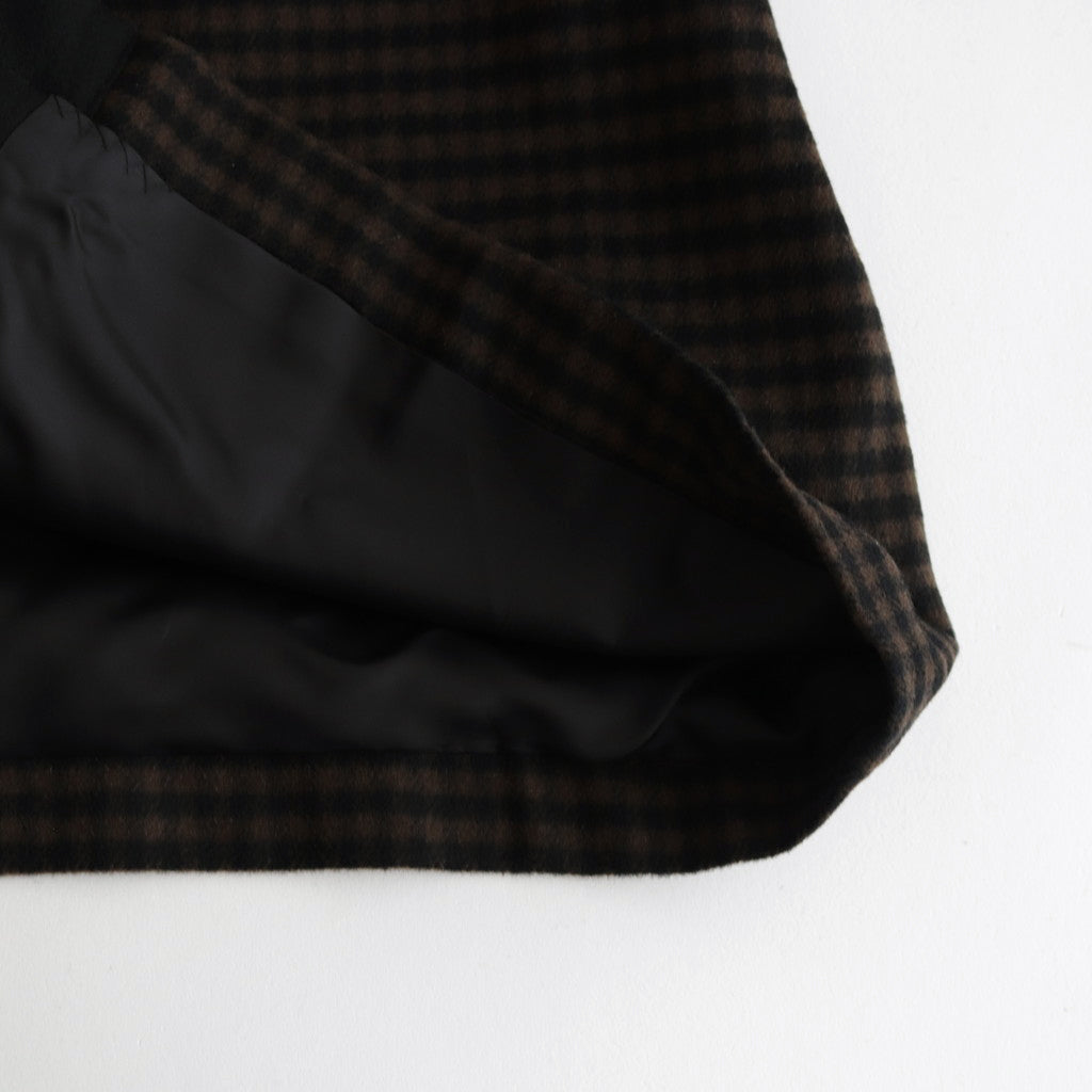 DOUBLE LAPELED DOUBLE BREASTED COAT #GINGHAM x BLACK [ST.603]