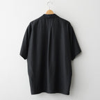 CUPRO TWILL OVERSIZED OPEN COLLAR SS SHIRT #BLACK [ST.1462]