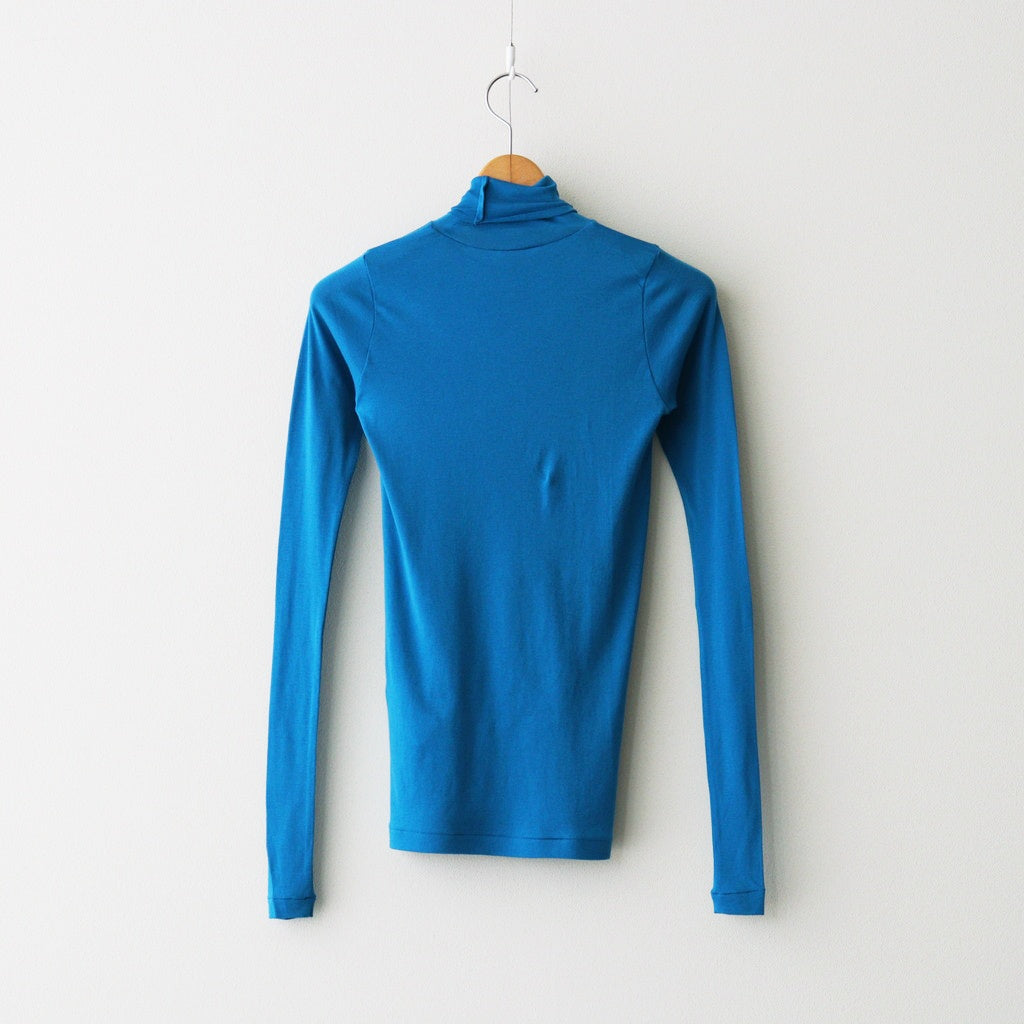 SUPER HIGH GAUGE SHEER RIB TURTLE NECK L/S TEE #BLUE [A00T02HF]
