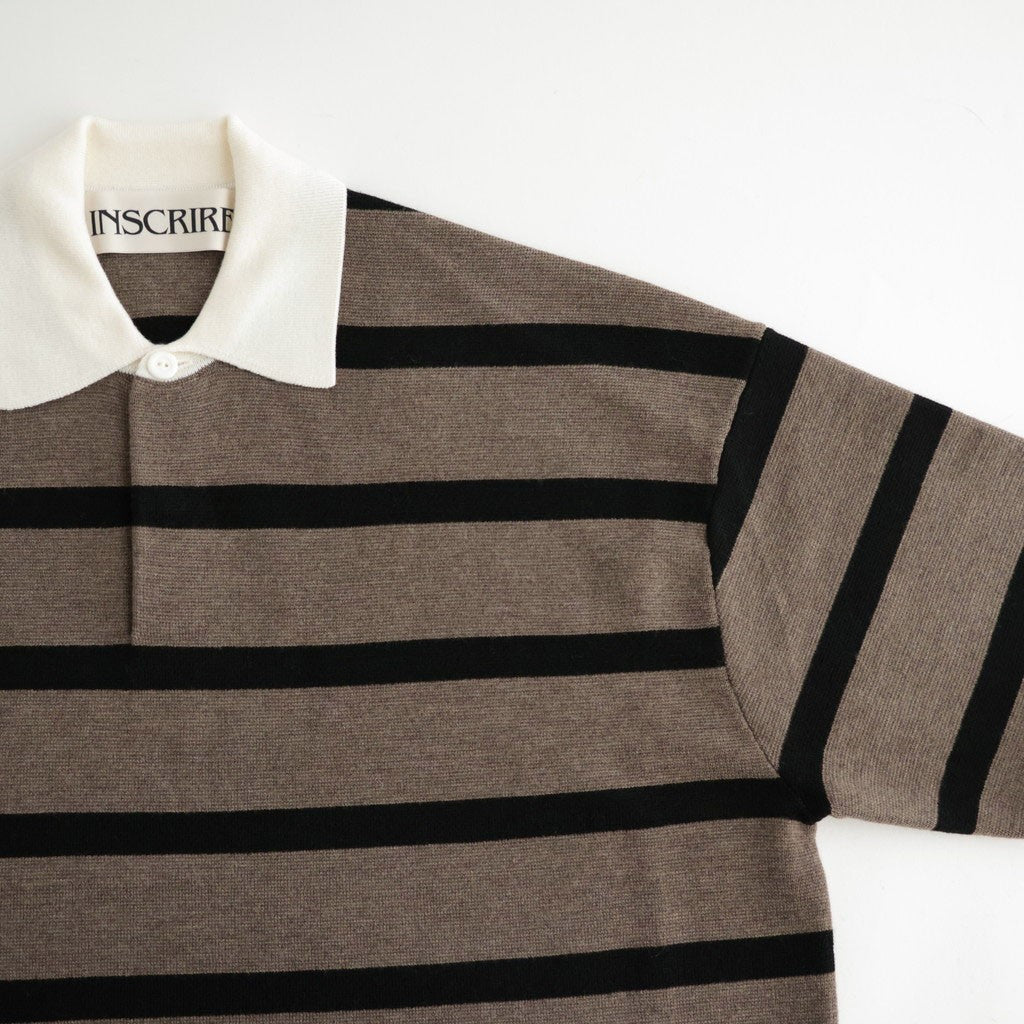 Rugby Shirt #BEIGE BROWN×BLACK [I26AW-K8]