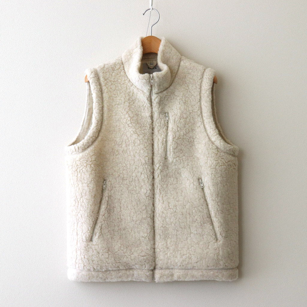 WOOL FLEECE VEST #natural l.beige [14452]