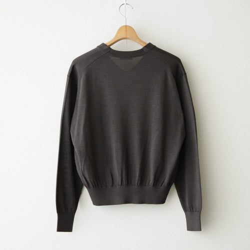 SILK SUEDE KNIT V NECK PULLOVER #BROWN [KRAGLW0312]