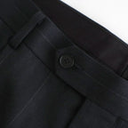 BLUEFACED WOOL TWO-TUCK SLACKS #CHARCOAL NAVY STRIPE [A26SP02BA]