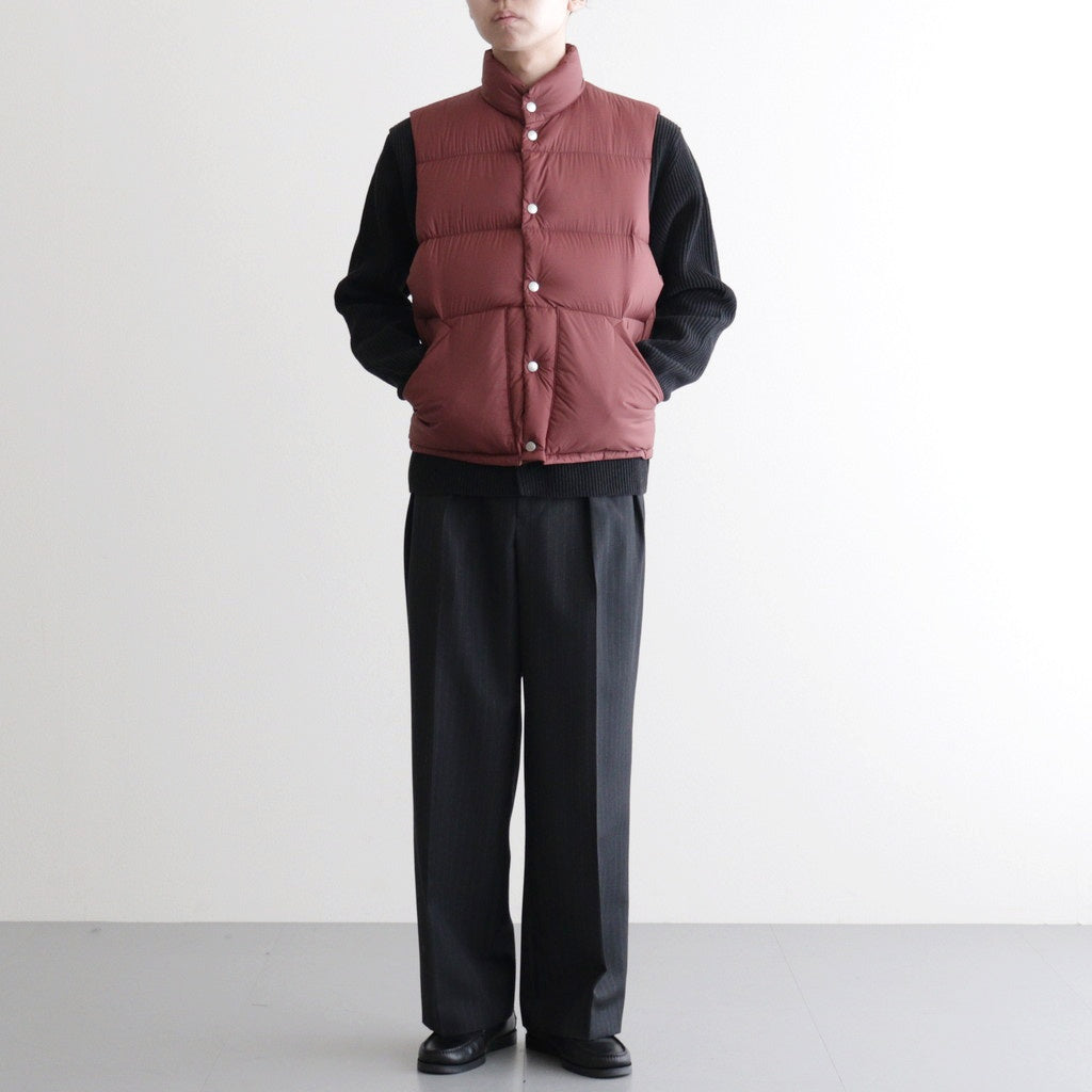 SUPER LIGHT NYLON RIPSTOP DOWN VEST #BURGUNDY [A25AV02NL]