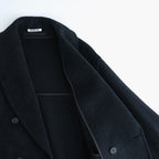 WOOL HERRINGBONE SHAWL COLLAR COAT #DARK CHARCOAL [A26AC02WH]