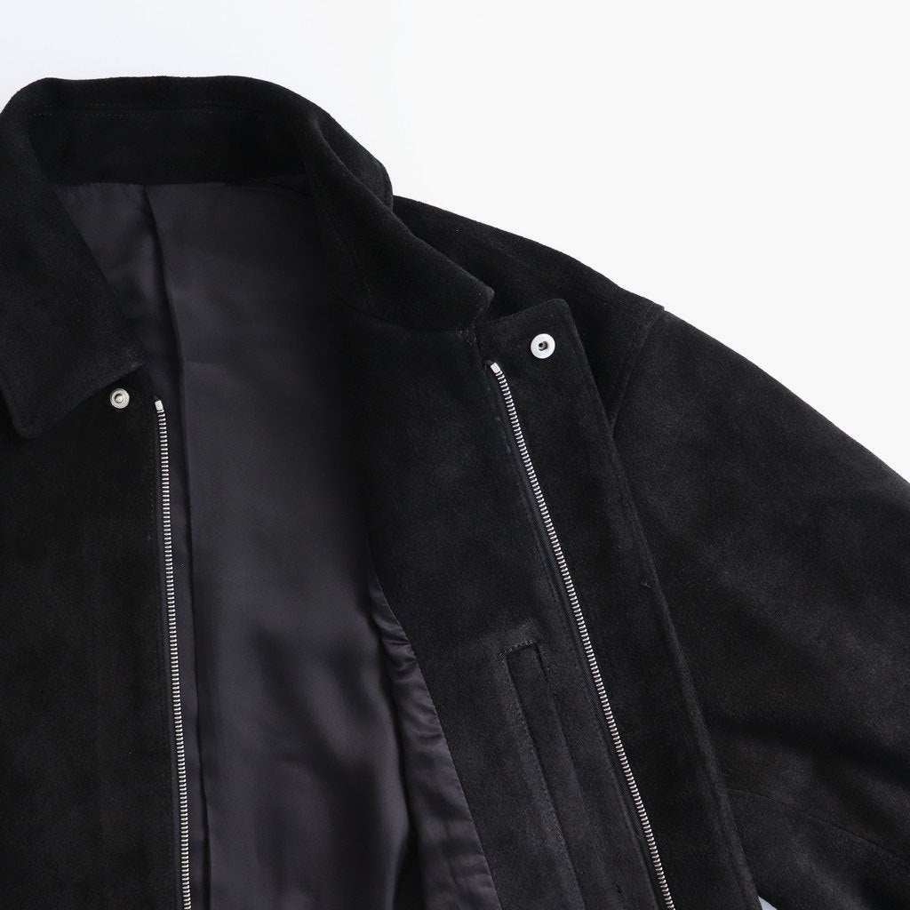 COW SUEDE ZIP SHORT JACKET #BLACK [ST.1217]
