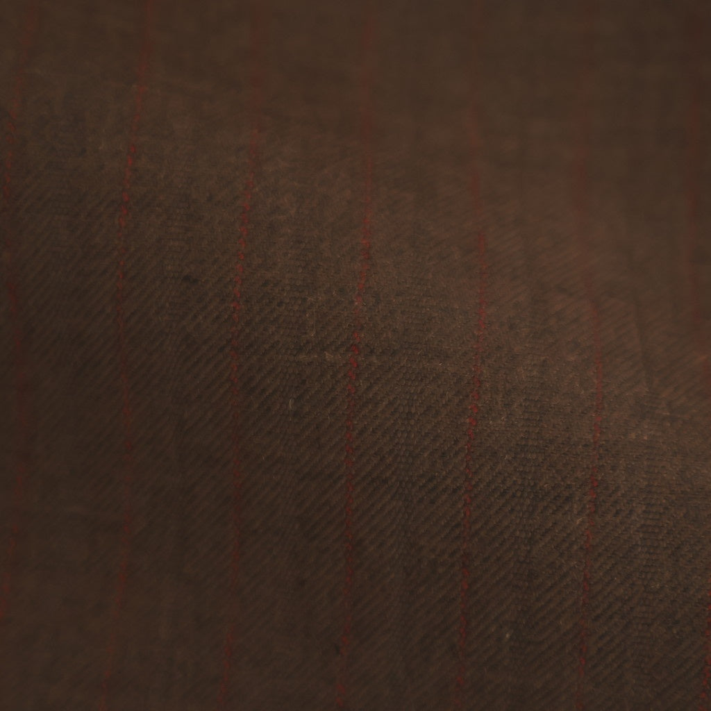 BLUEFACED WOOL TWO-TUCK SLACKS #BROWN RED STRIPE [A25AP02BS]
