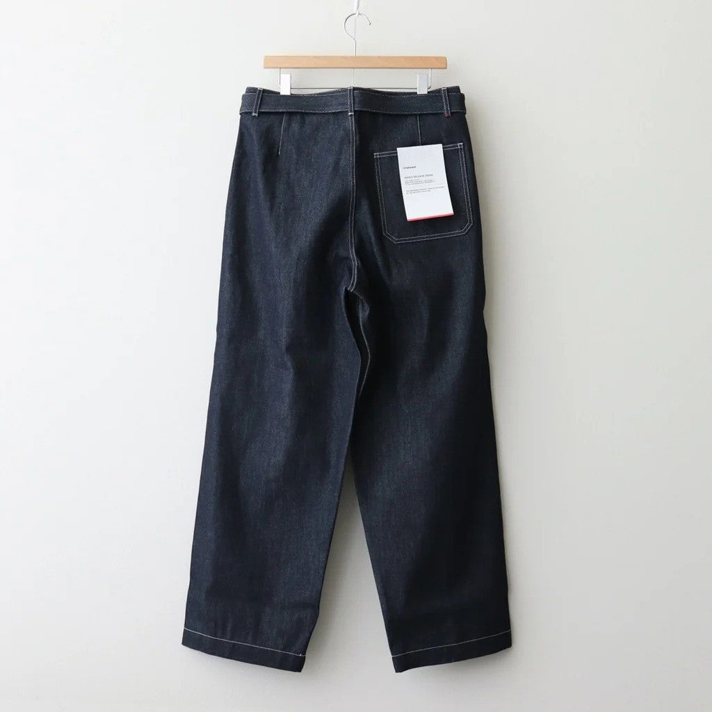 Selvage Denim Belted Pants #INDIGO_RIGID [GU261-40064RB]