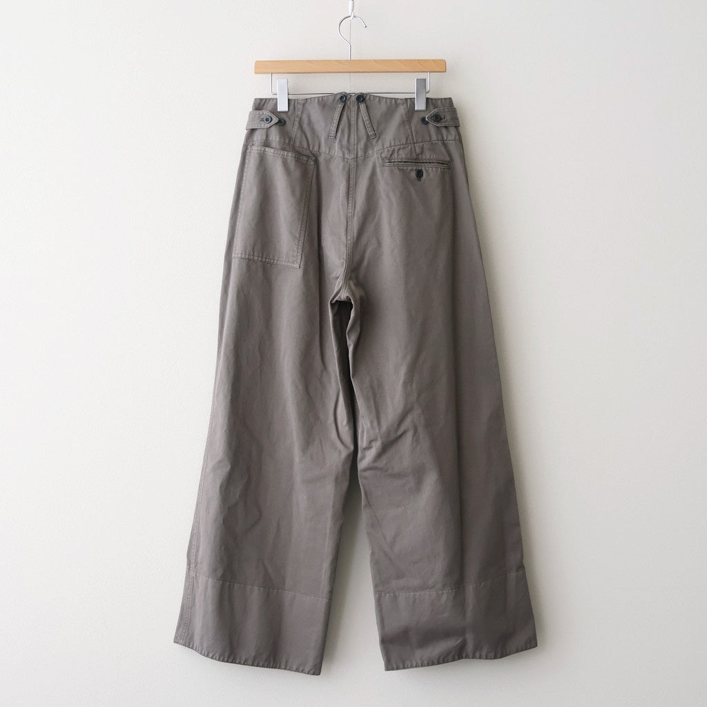 KATHARINE HAMNETT Organic Cotton Wide-leg Work Pants #GRAY [YK25FW01131P-KH]