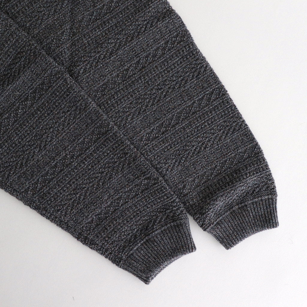 Fair Isle Links Knit #Blue gray [2403-005]