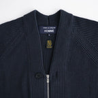 BATONER ウール梳毛片畔 Vネックカーディガン #CHARCOAL BLUE [HR-N002-051]