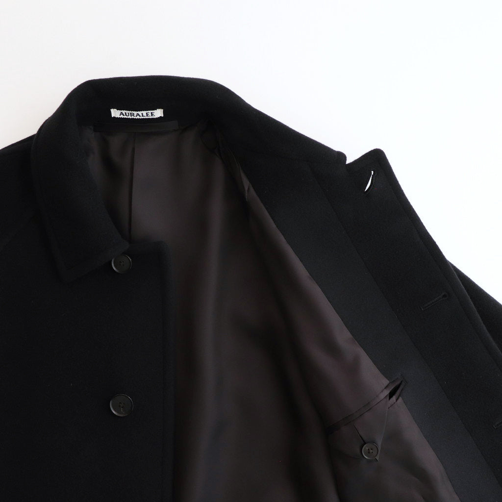 SUPER FINE WOOL MOSSER SOUTIEN COLLAR COAT #BLACK [A24AC04WM]