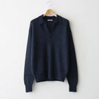 BABY SURI ALPACA SHEER KNIT SKIPPER POLO #NAVY [A26AP02AK]