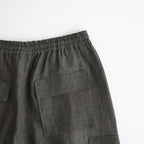 SUMI LINEN WIDE EASY CARGO PANTS #CHARCOAL GRAY [N0050]