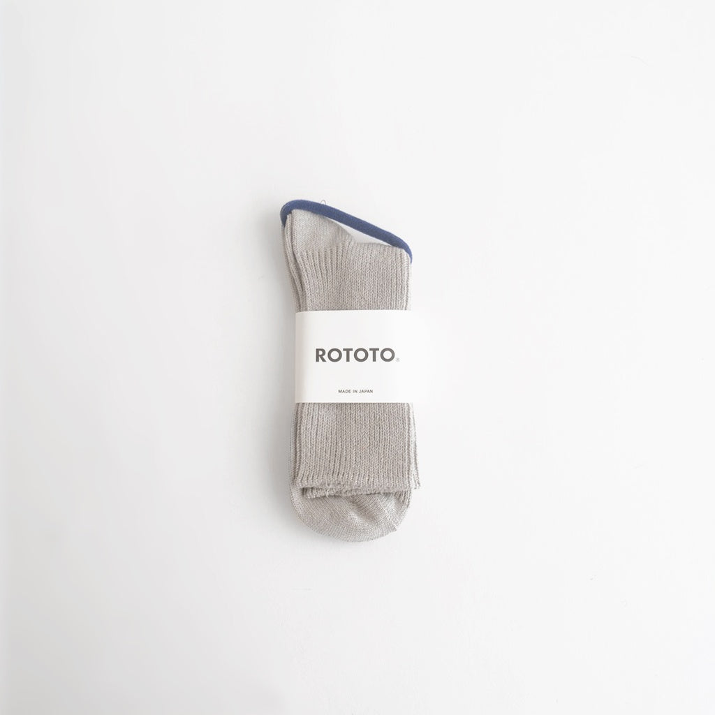 WASHI/RECYCLED COTTON RIB CREW SOCKS #GRAY [R1535-AW25]