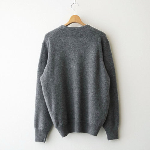 SUPER FINE WOOL MILLED KNIT CREW NECK LS #GREY [ST.1639]