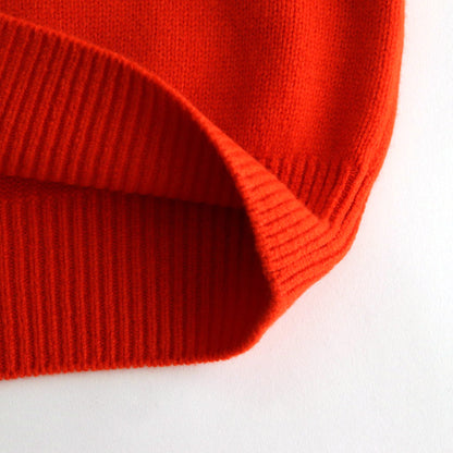 EXTRA FINE WOOL WARM KNIT TURTLE NECK LS #ORANGE [ST.989]