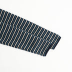 SHETLAND WOOL CASHMERE RIB KNIT P/O #NAVY STRIPE [A26AP01SB]