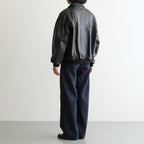 Cow Leather Raglan Blouson #BLACK [GU263-30320]