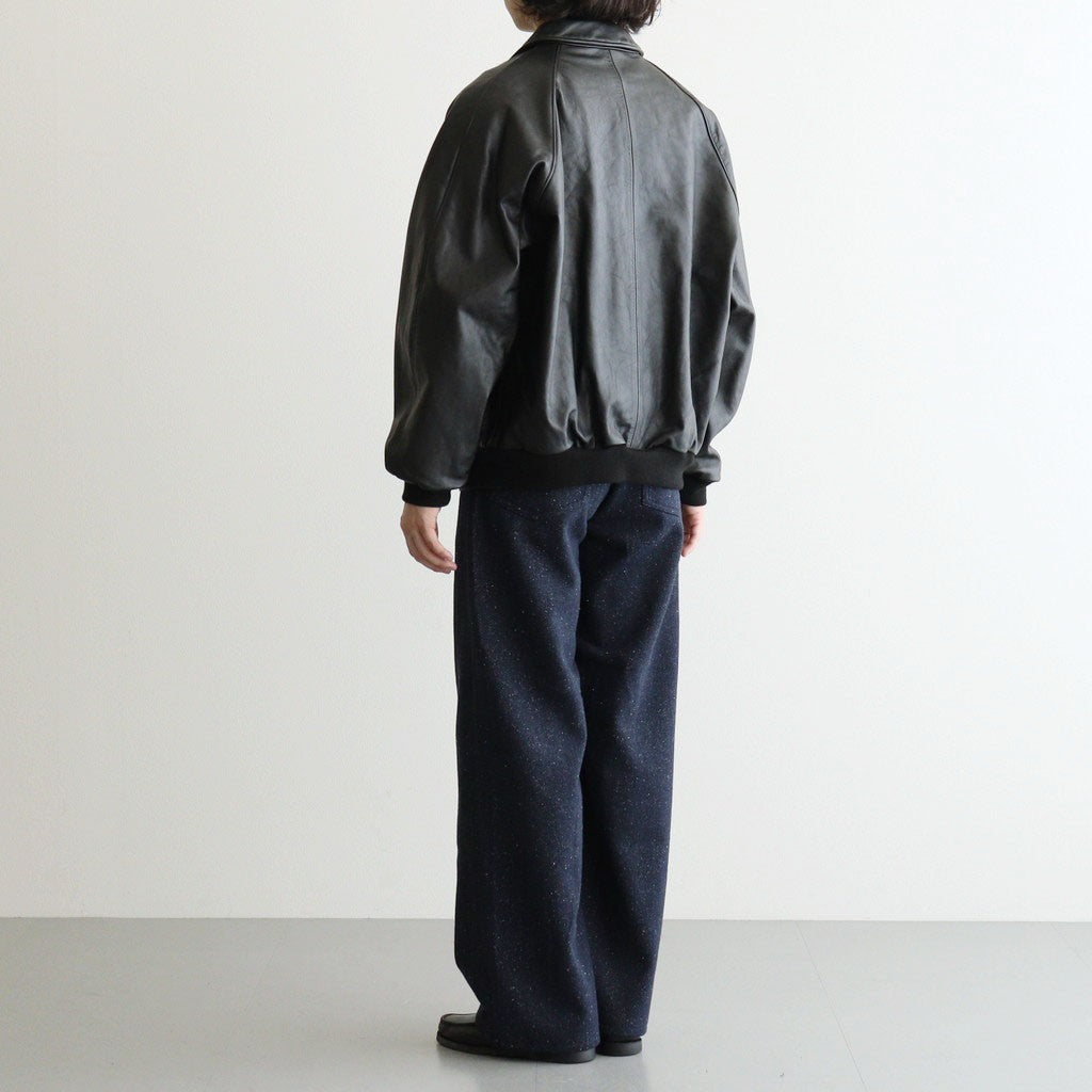 Cow Leather Raglan Blouson #BLACK [GU263-30320]