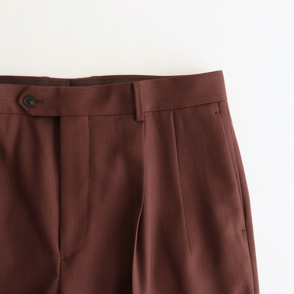 WOOL KID MOHAIR HOP SACK TWO-TUCK SLACKS #BURGUNDY [A25SP02MH]