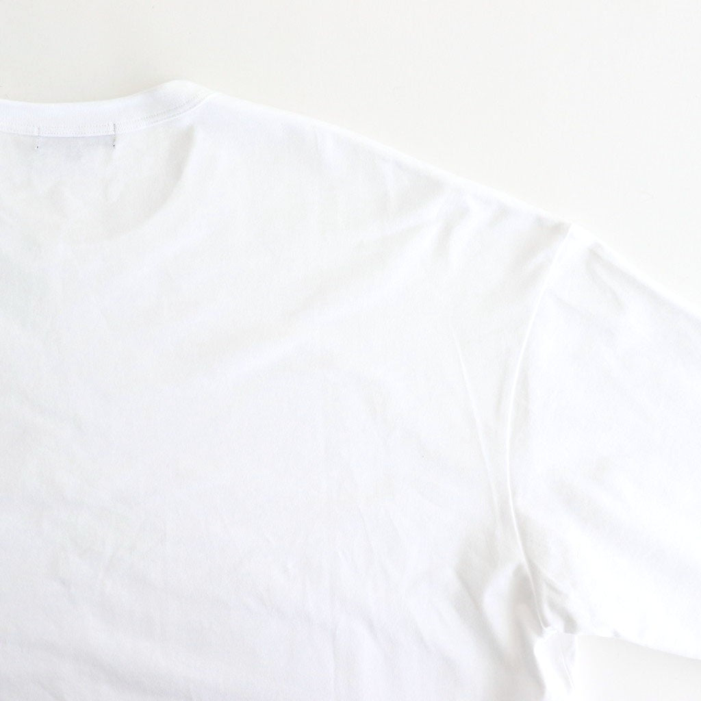 綿天竺 製品プリント S/S ポケットTシャツ #WHITE [HO-T015-051]