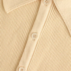 COTTON HIGH GAUGE RIB KNIT POLO #YELLOW [A00P01HR]