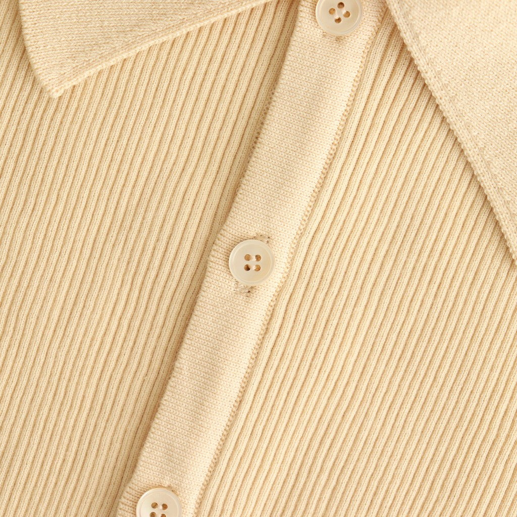 COTTON HIGH GAUGE RIB KNIT POLO #YELLOW [A00P01HR]