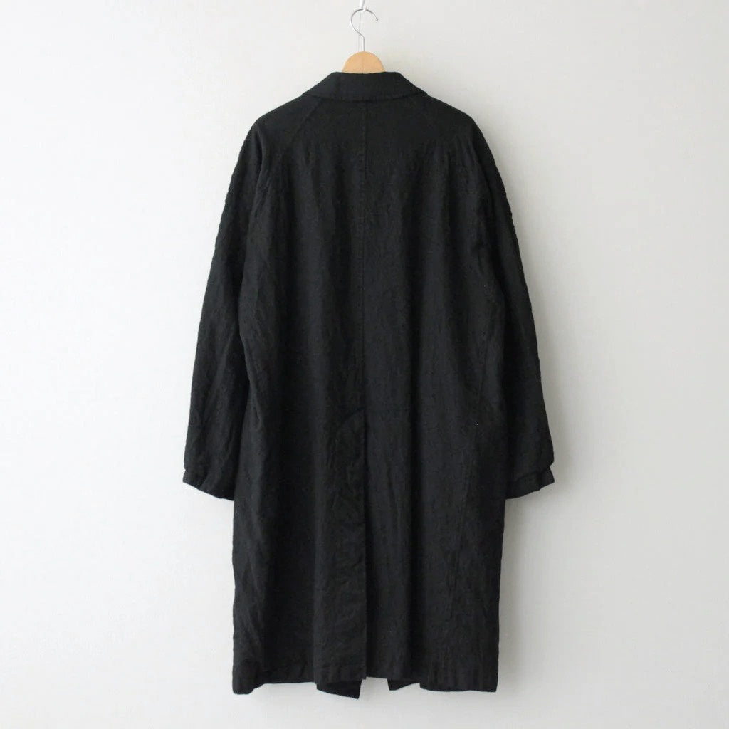 ウールサージ 製品縮絨コート #BLACK [HR-C101-051]