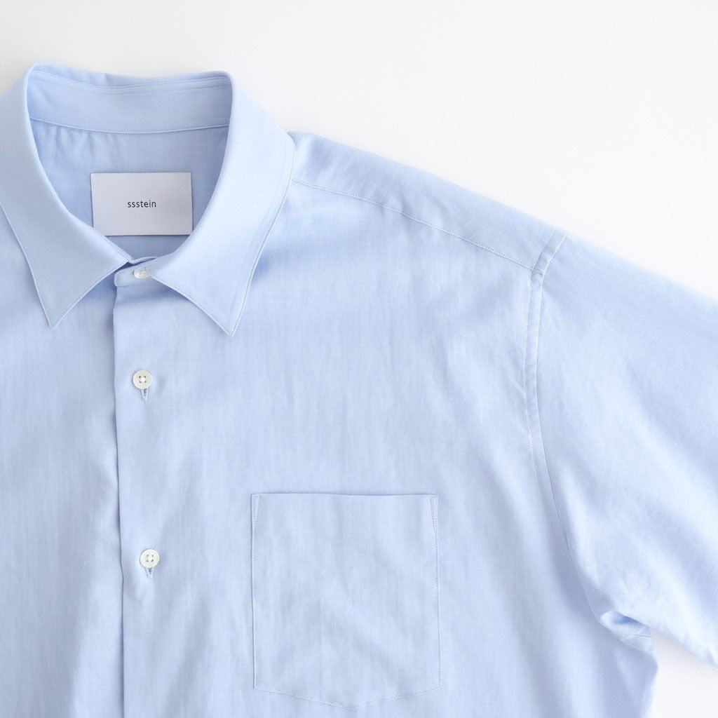 COTTON SILK OVERSIZED SS SHIRT #SAX [ST.1498]