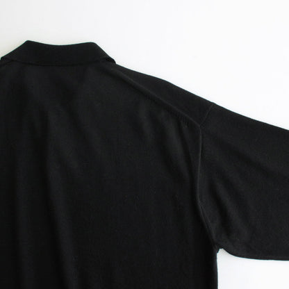 CASHMERE SILK WOOL KNIT POLO #BLACK [A24AP02SK]