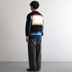 MOHAIR BORDER V-NECK ZIP CARDIGAN - KEITA MARUYAMA 30TH ANNIV. EXCLUSIVE- #BLACK [YK24FW0884S-KM]