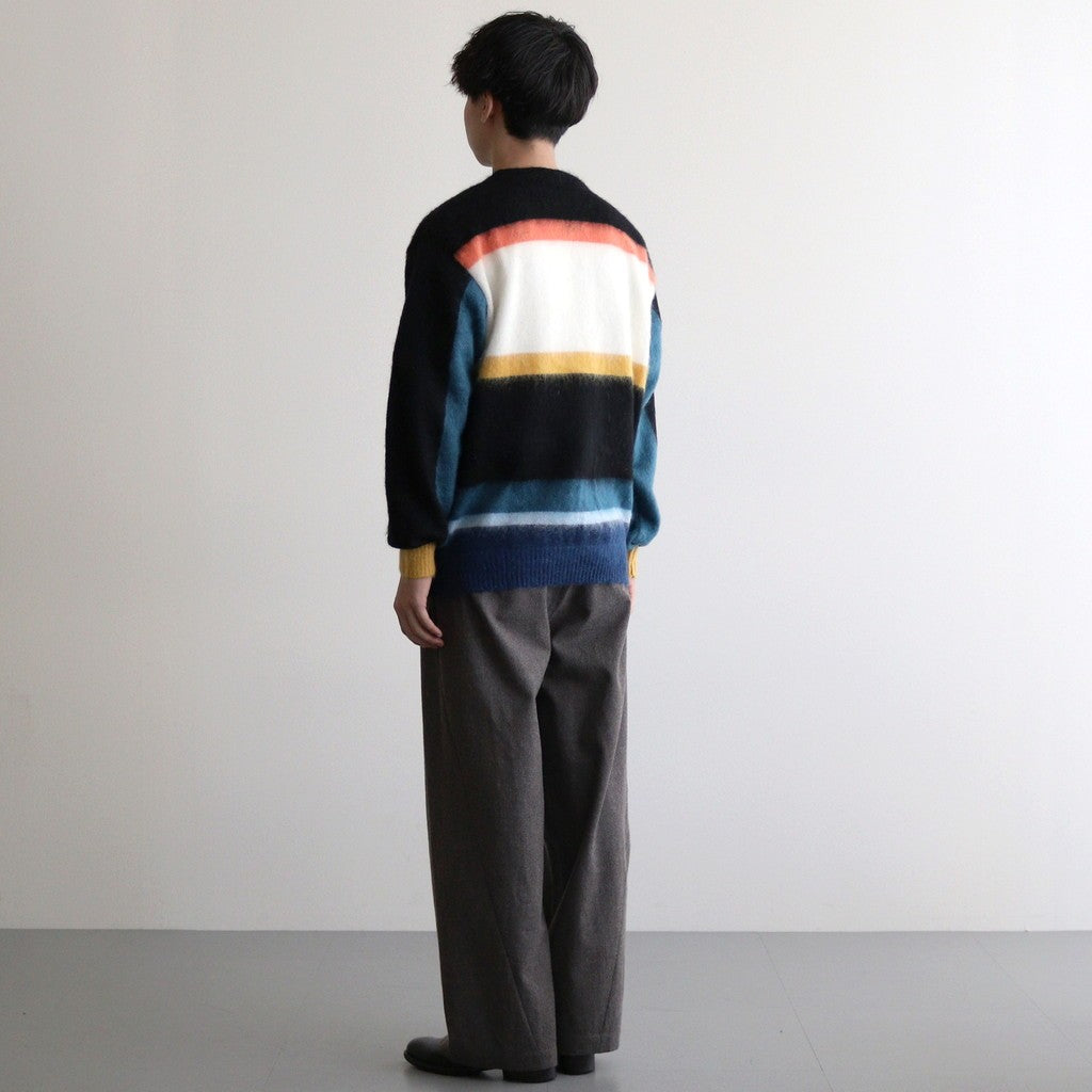 MOHAIR BORDER V-NECK ZIP CARDIGAN - KEITA MARUYAMA 30TH ANNIV. EXCLUSIVE- #BLACK [YK24FW0884S-KM]