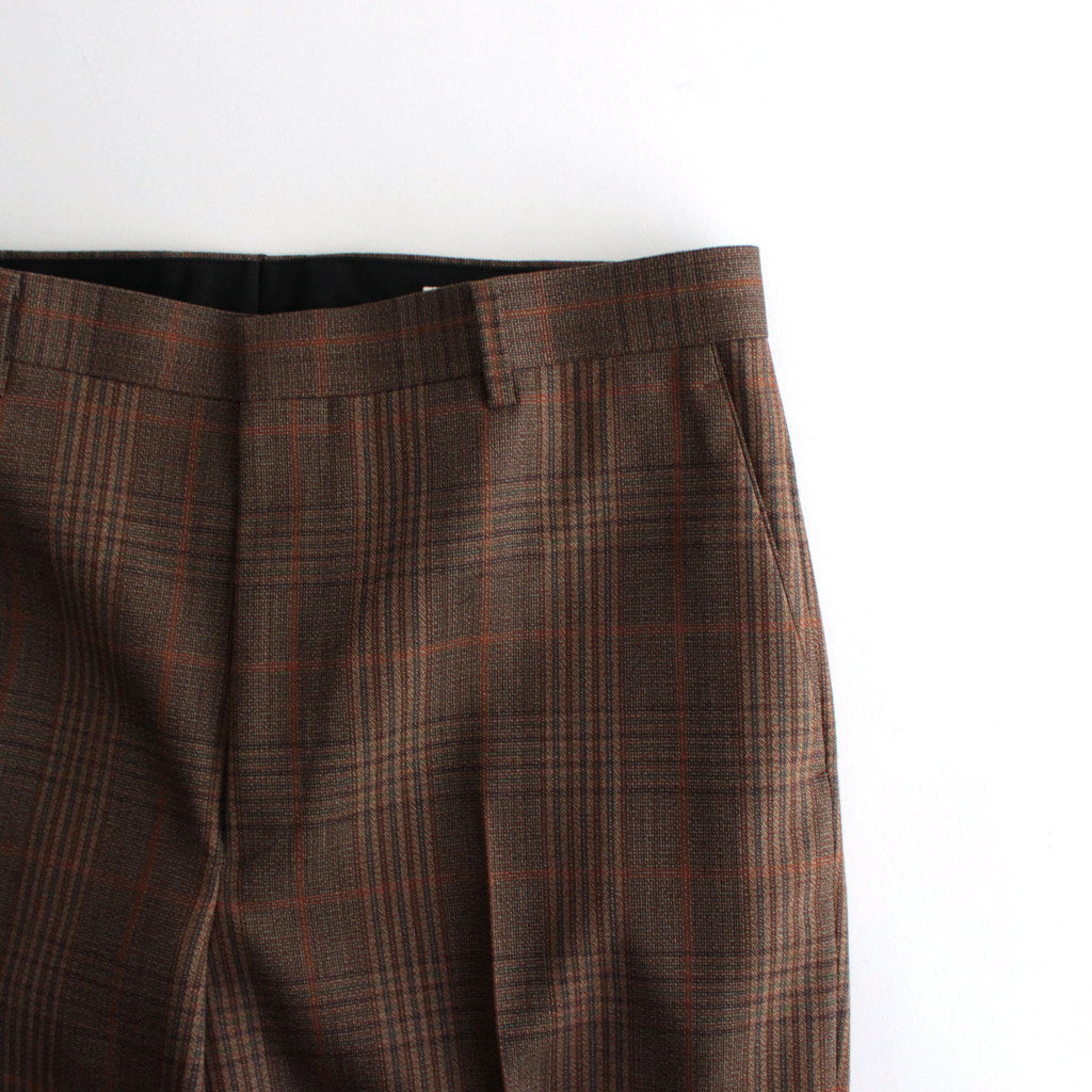 BLUEFACED WOOL CHECK SLACKS #BROWN CHECK [A24AP02CB]