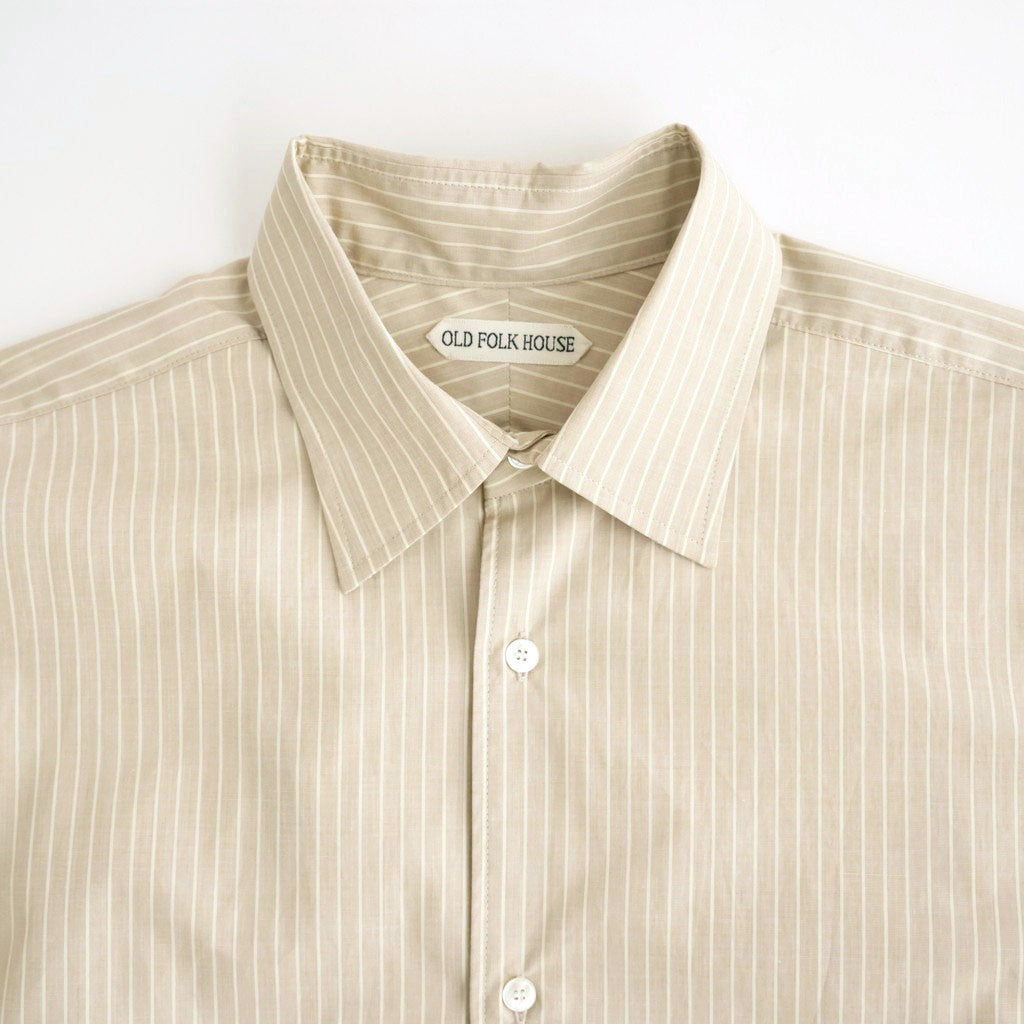 Cotton Poplin Striped Classic Shirt #Beige [OFH011SH12]