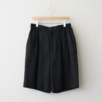 VIS/LI/RA TWILL WIDE EASY SHORT TROUSERS #BLACK [ST.1437]