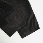綿キャンバス 多素材MIX 製品加工 パンツ #BLACK [HQ-P024-051]