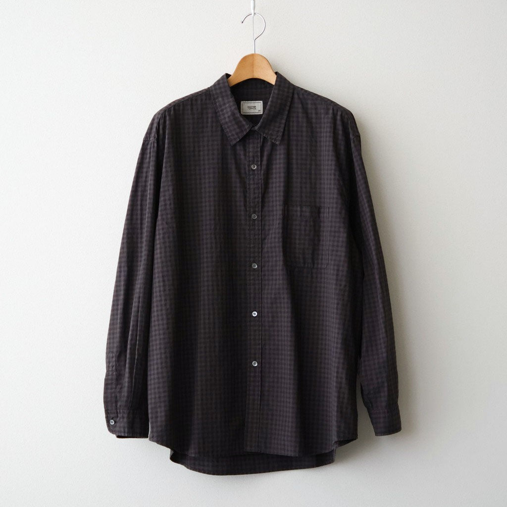Bold Garment Gingham Check Shirt #CHARCOAL BROWN [AOFFSH003]