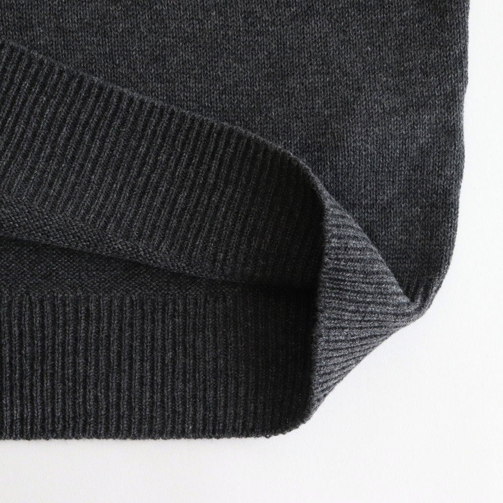 LIGHT CASHMERE KNIT V-NECK P/O #CHARCOAL [A25AV03CJ]