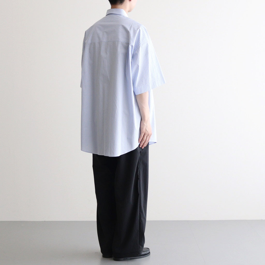 SIDOGRAS S/S Oversized Regular Collar Shirt #SAX STRIPE [GM252-50012]