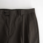 LIGHT WOOL MAX GABARDINE TWO-TUCK SLACKS #TOP BROWN [A24AP03MG]