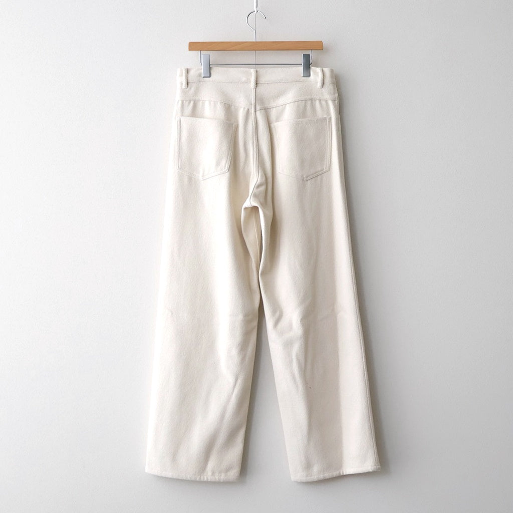 SILK NEP DENIM 5P WIDE PANTS #IVORY WHITE [A26SP01SD] - ciacura