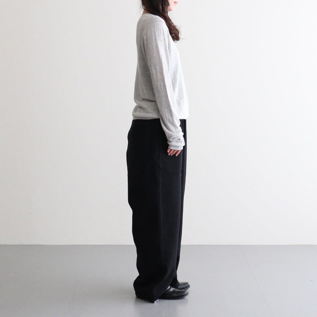 LINEN 14G Pull Over #LIGHT GREY [I26SS-K3]