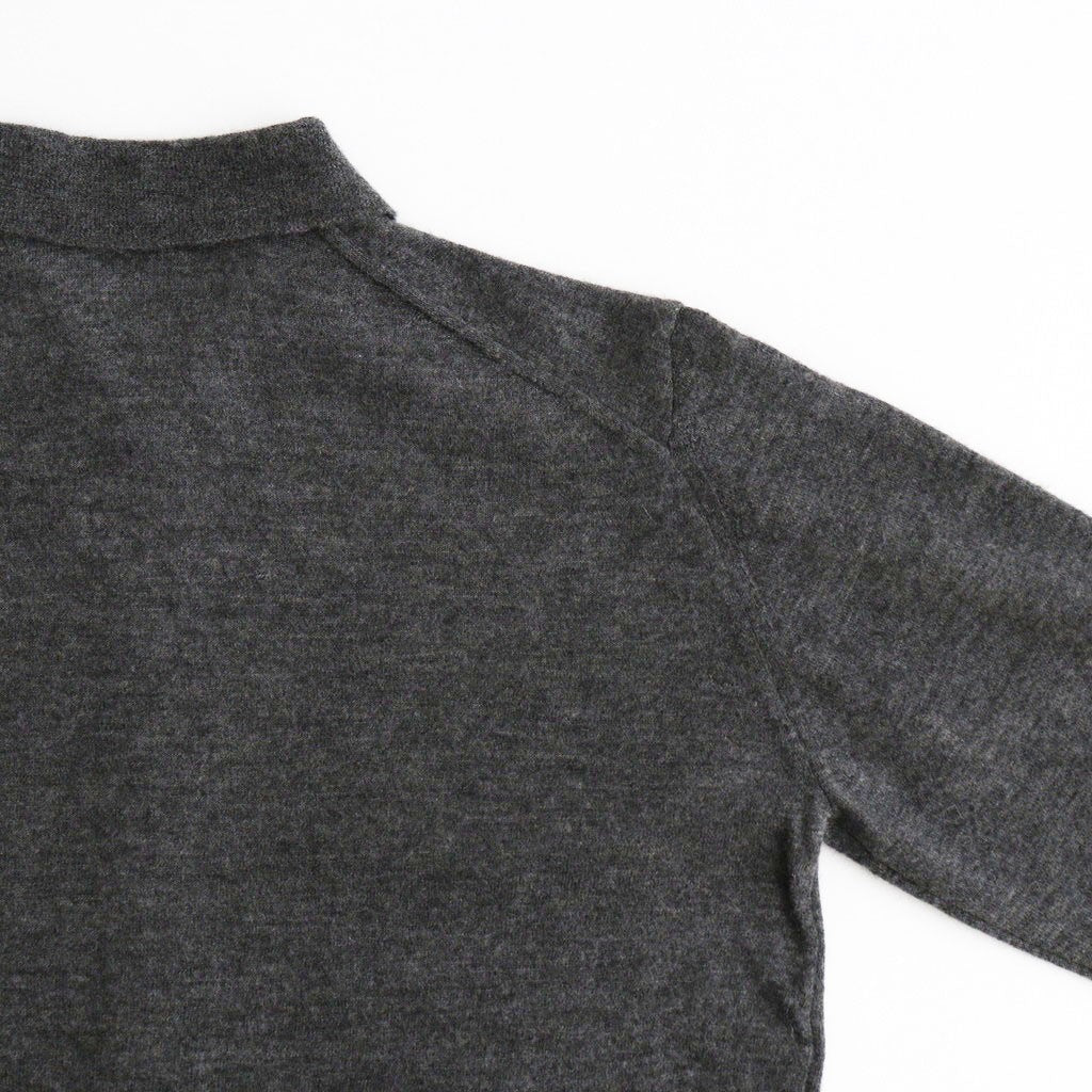 HIGH GAUGE SOFT CASHMERE KNIT SHIRT CARDIGAN #CHARCOAL [A26AC03SM]