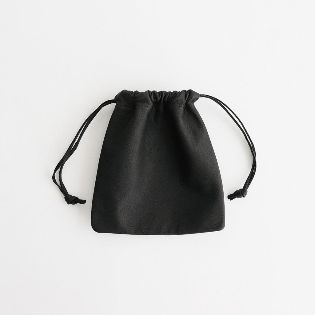 Double Faced DRAWSTRING POUCH : M #BLACK [DA75]