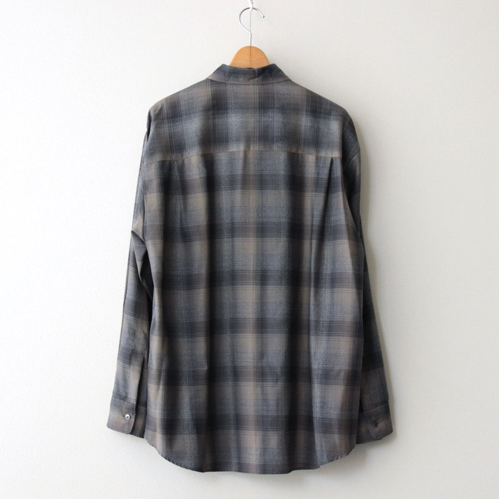 SUPER LIGHT WOOL CHECK SHIRT #CHARCOAL GRAY CHECK [A24AS01LC]