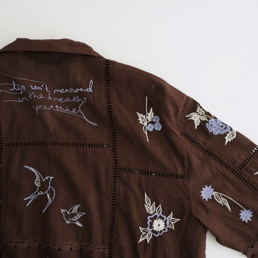 Embroidery Patchwork Shirts #BUG [12610428]